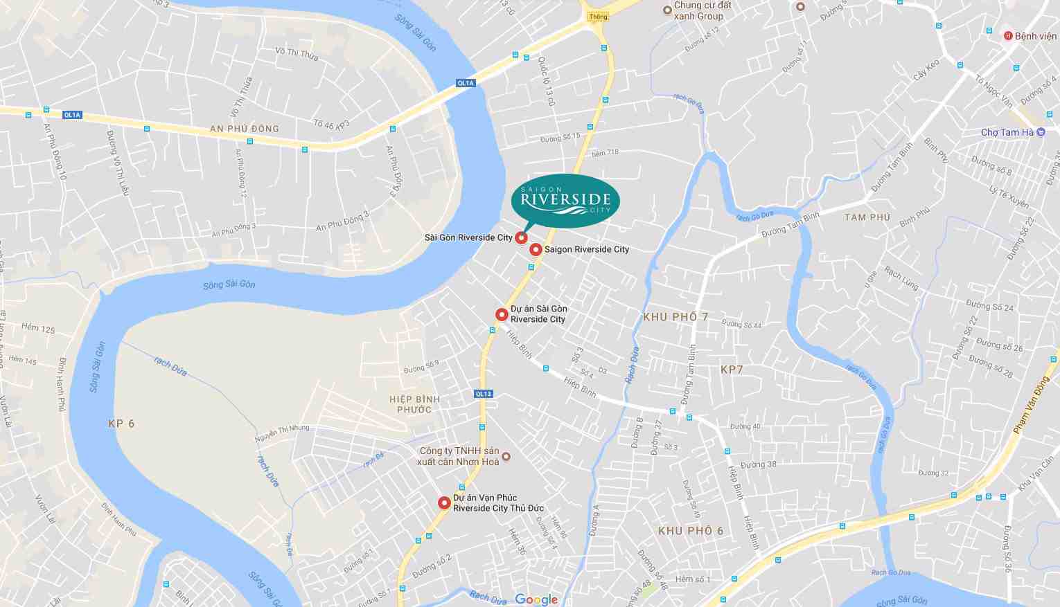 Vị trí Saigon Riverisde City Quận Quốc Lộ 13 Thủ Đức