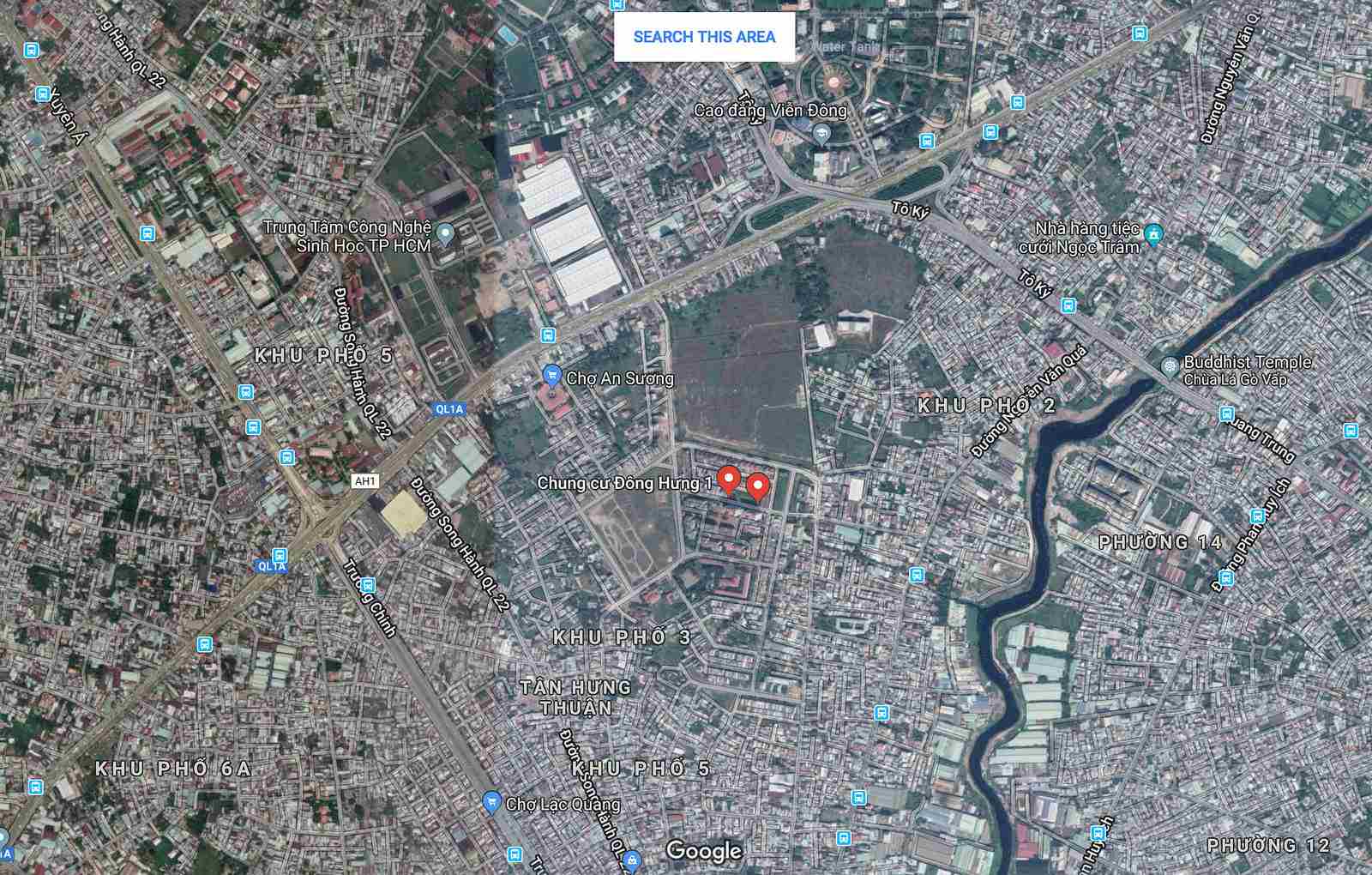 Location of Centeria Dong Thuan apartment project in District 12