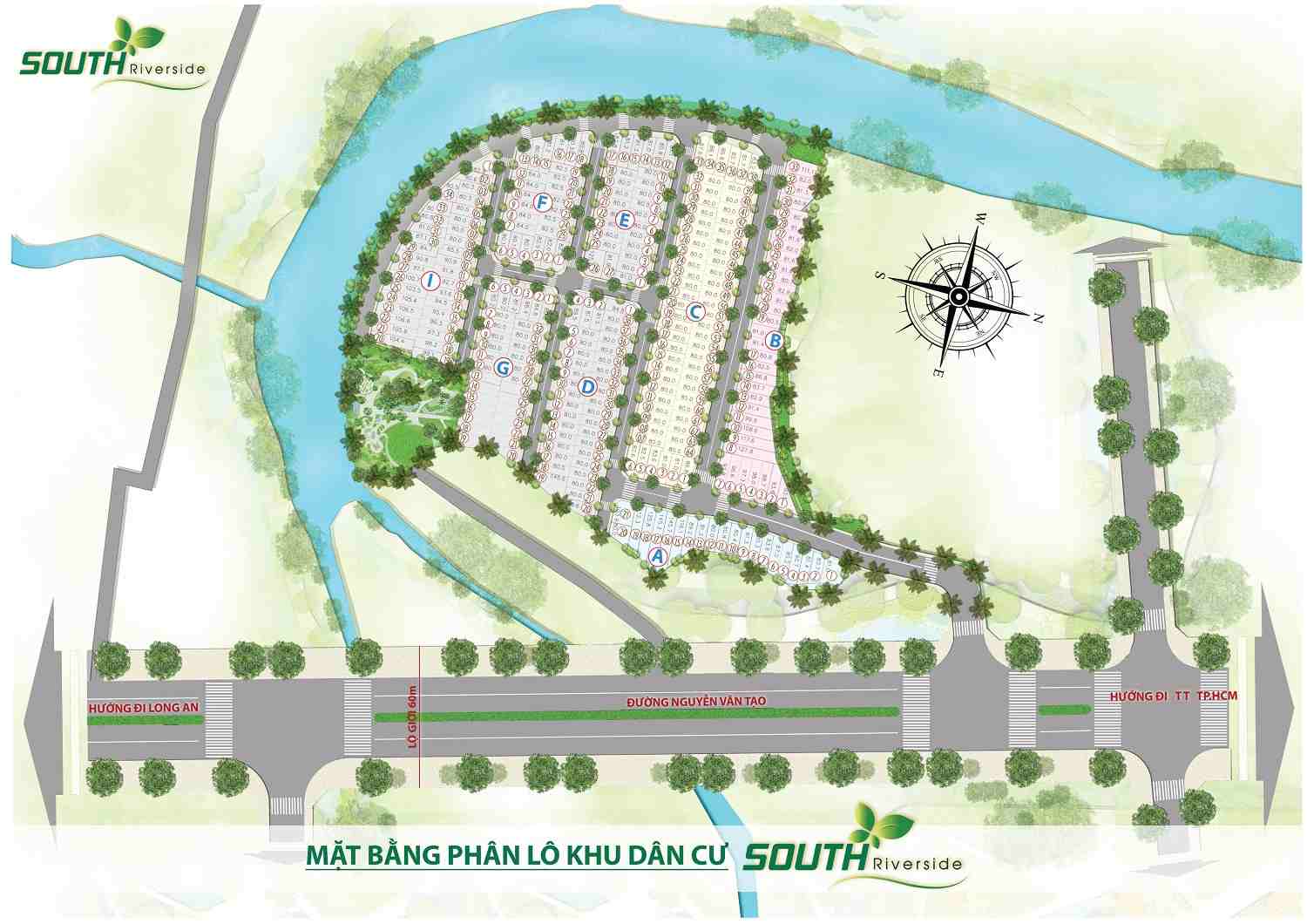 第七区South Riverside Nha Be住宅区细分土地项目平面图