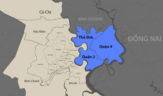 Thu Duc city is consolidated by 3 districts (Thu Duc District, District 9, District 2)