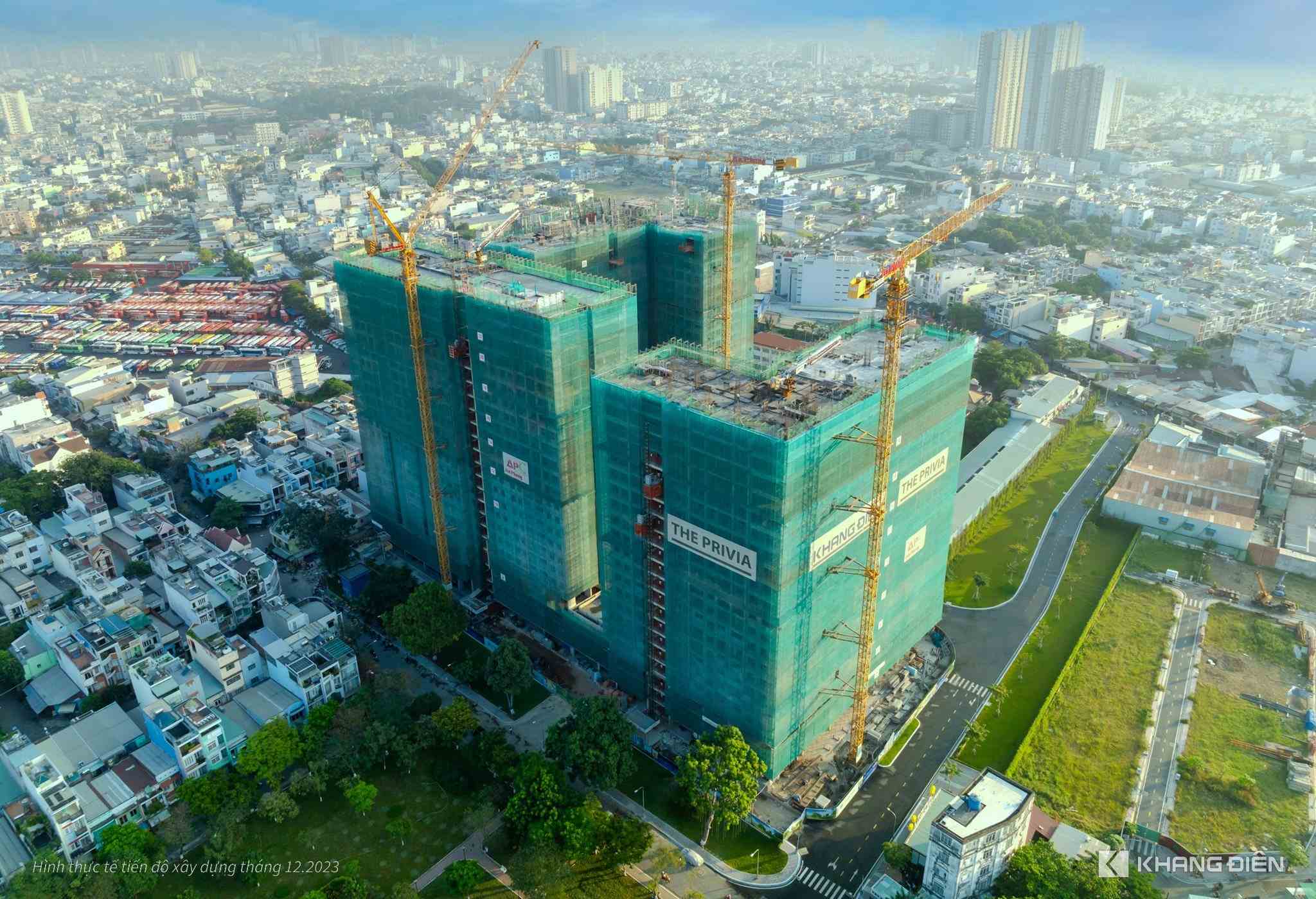 The Privia: Khang Điền chính thức cất nóc tiến độ công trình xây dựng dự án 2 tháp A & B